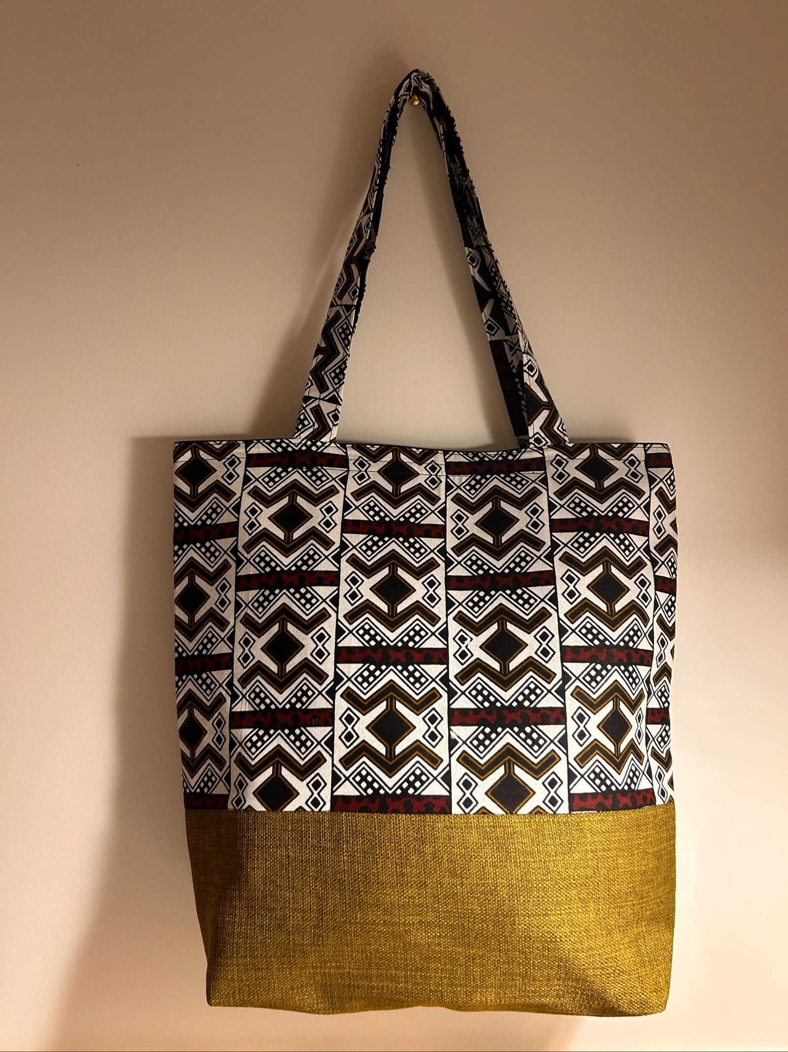 Sac cabas en wax et toile